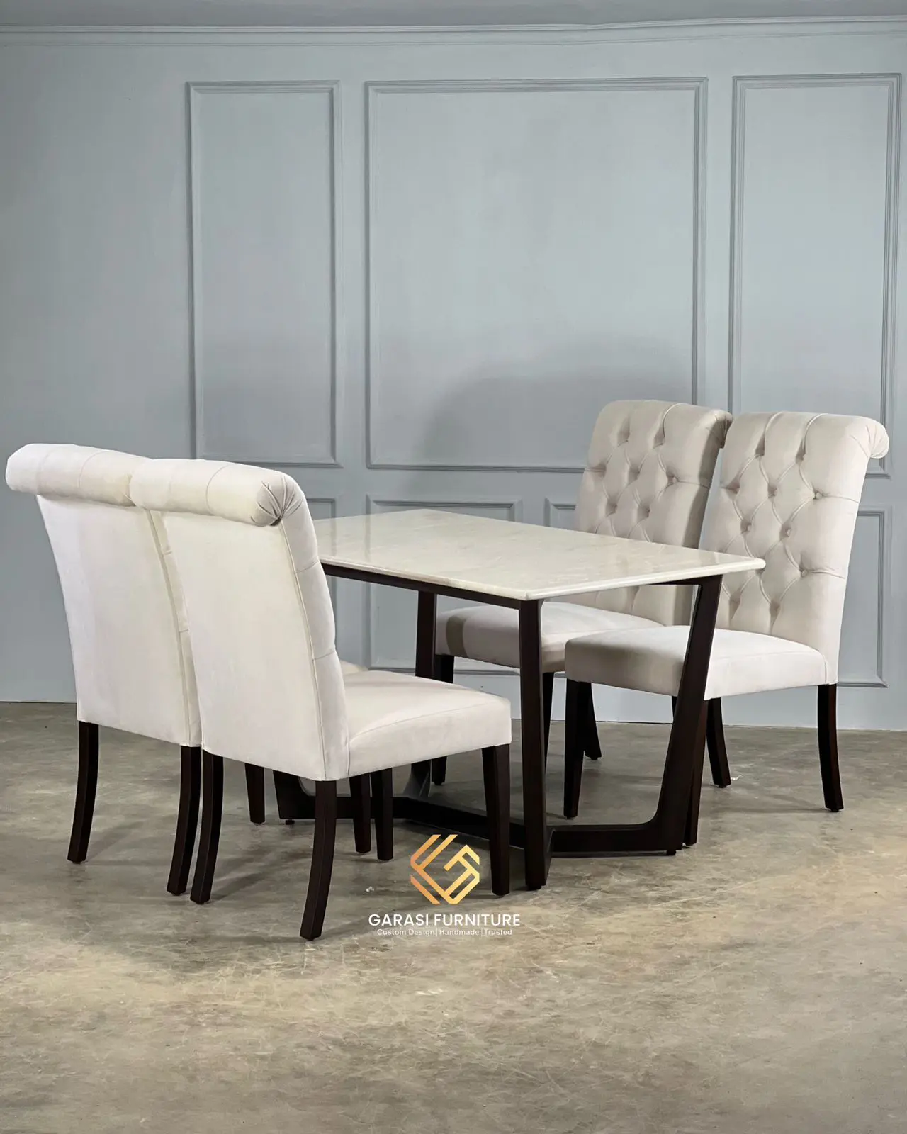 SET MEJA MAKAN MINIMALIS MODERN - GF0011 - GARASI FURNITURE