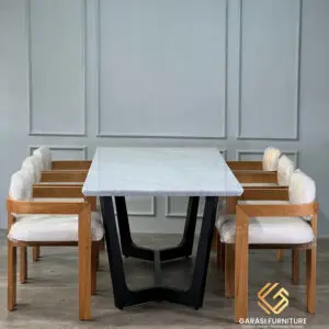 SET MEJA MAKAN MODEL MINIMALIS MODERN - GF2056