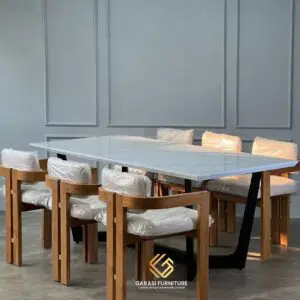 SET MEJA MAKAN MODEL MINIMALIS MODERN - GF0042 - Gambar 2